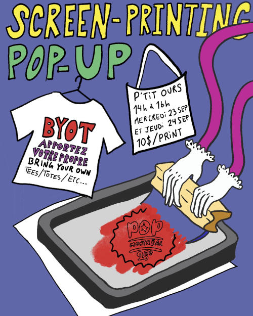 Pop-up de sérigraphie POP Montreal